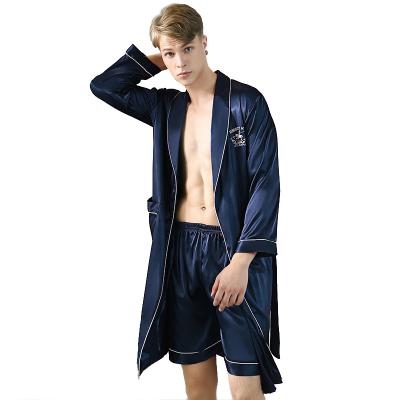 China Good quality QUICK DRY 6A grade silk night robe for men sleepwear luxury silk pajamas for sale