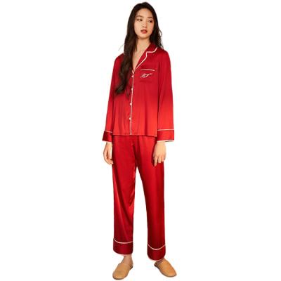 China High quality summer printed ladies lounge sleepwear satin QUICK DRY plus size wear suit pajamas for women for sale