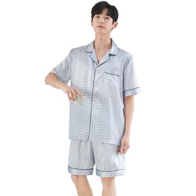 China High quality QUICK DRY lounge shorts summer adult men's 2 piece sleepwear short sleeve set pajamas for sale