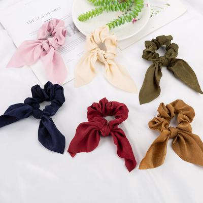 China European and American Custom Designer Elastic Silk Stain Baby Kids Ear Rabbit Style Head Band With Bow Tie for sale