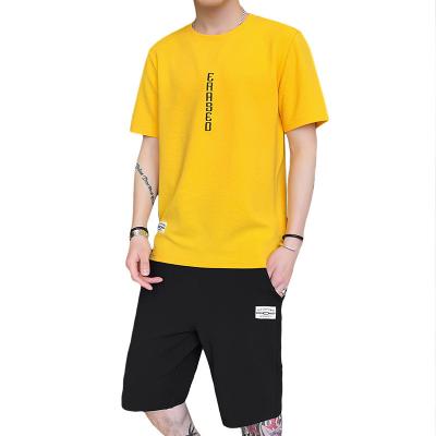 China Breathable Sports Suit Men's New Ummer Clothes Short Sleeve Round Neck T-Shirt Casual Pants Shorts Men Leisure Set Men for sale