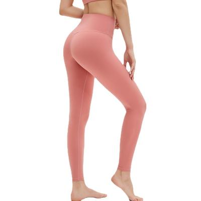 China New Breathable Hip Raise Yoga Pants Nude Feels High Waist Skinny Women's Belly Exercise Pants for sale