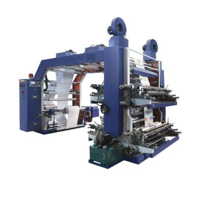 China Building material shops roll paper bag flexo printing machines 4color to roll plastic flexo printing machine price for sale