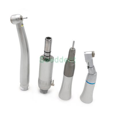 China Dental Metal Handpiece Low Speed ​​Kit / LED Dental High Speed ​​Handpiece with Contra Angle & Handpiece Motor & Straight Mic for sale