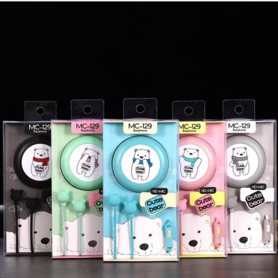 China Cute In-Ear Headphone Earphone Cartoon Earbuds Mobile Wired Earphone Wired For Kids Colorful Cartoon Headphones for sale