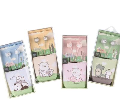 China Cute Cartoon In-Ear Earphone For IPhone 3.5mm In Ear Cable Headset With Mic Remote Bear Earphone Samsung Xiaomi Earbuds Gift For Girls for sale