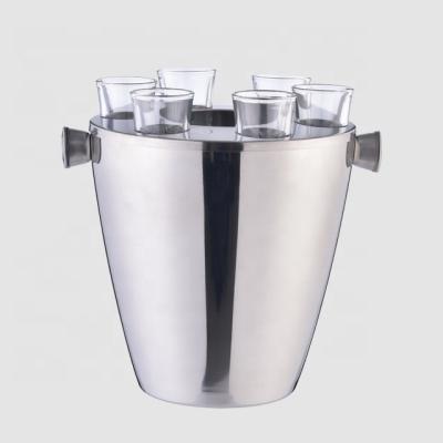 China Viable factory direct custom logo 3L champagne glass wine beer bottle service plexiglass ice bucket glass beer bucket 6 bottles for sale