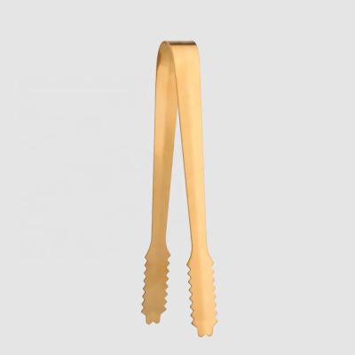 China Viable Factory Direct Mini Stainless Steel Metal Sugar Ice Tongs Gold Color for sale