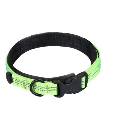 China Ball Reflective Leather Nylon Leather Luminous Pet Reflective Collar for sale