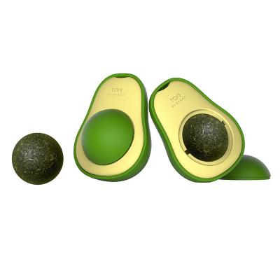 China Multifunctional Stocked Avocado Catnip Toy 360 Degree Rotating Catnip Ball Self-Healing Artifact for sale