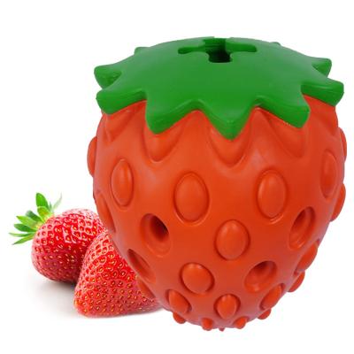 China Amazon Natural Rubber Material Fun Jigsaw Strawberry Pet Viable Hot Selling Toys for sale