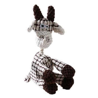 China Heavy Duty Fleece Dog Corn Rope Pet Toy Bite Cotton Donkey Voice Stocked Molar Toy for sale