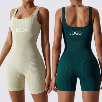 China Breathable Bodysuit Women Yoga Stretch Dance Overalls Women Tight Fit Backless Soft High Waisted Breathable Seamless Fitness Jumpsuit for sale