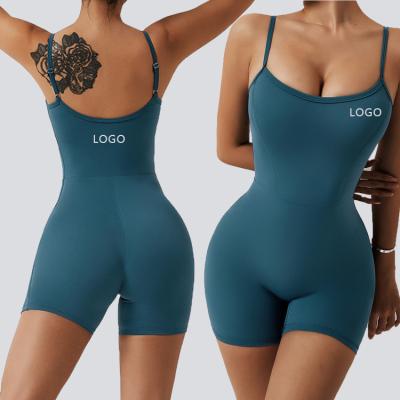 China QUICK DRY Jumpsuit Custom Logo High Stretch Breathable Fitness Custom Dancing Playsuit Yoga Seamless One Piece Jumpsuit for sale