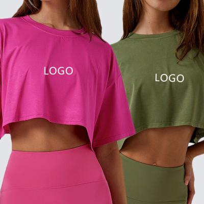 China High Quality QUICK DRY Camiseta Mujer Leisure Sports Recycled Crop Tops Breathable Loose Short Sleeve Fitness T-Shirt For Women for sale