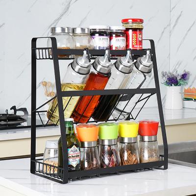 China Viable High Quality Multi Layer Metal Home Organizer Spice Kitchen Storage Rack for sale