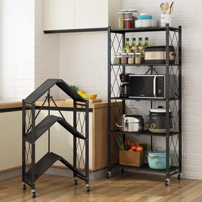 China Amazon Multi Layer Sustainable Hot Selling Universal Folding Organizer Kitchen Storage Rack for sale