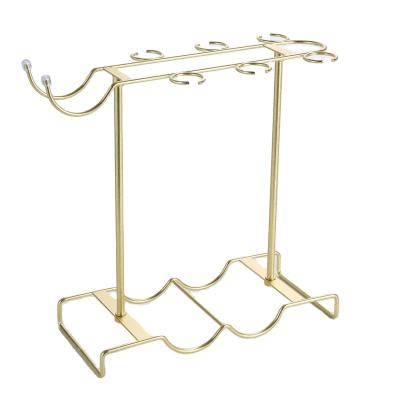 China Sustainable Wine Rack and Freestanding Glass Rack Wine Rack with Glass Rack, Holds 2 Bottles and 6 Stemwares for sale