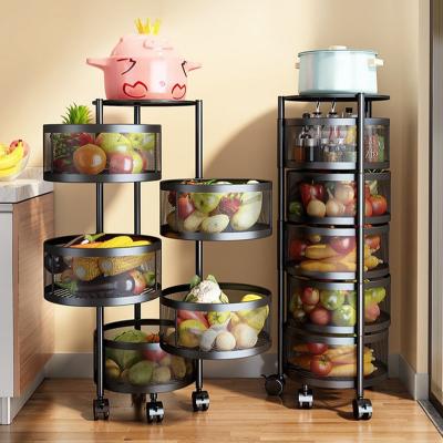 China Sustainable Fruit Vegetable Household 3/4/5 Layer Metal Storage Kitchen Organizer Steel Rack for sale