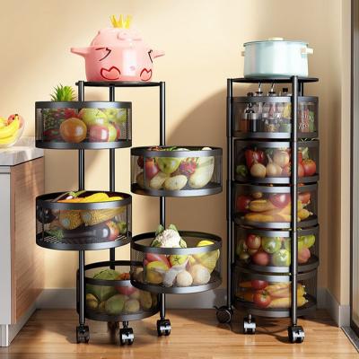 China Multi Layer Sustainable 360 ​​Degree Round Rotating Shelf Dish Stainless Kitchen Rotating Rack for sale