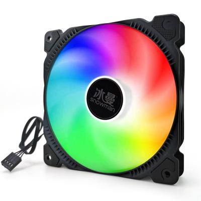 China Silent Computer Case SNOWMAN PWM 4 Pin 120mm ARGBComputer Case Fan 12CM Fan CPU Cooling for sale