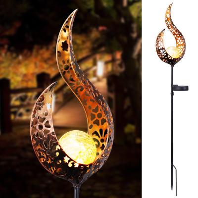 China Garden Yard Lawn Plug-in Outdoor Plug-in Solar Custom Wrought Iron LED Solar Lamp for sale