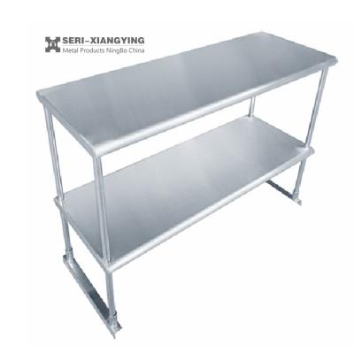 China Hotel/School/Apartment/Restaurant...NSF Approval Stainless Steel Kitchen Work Table Double Overshelf Tier/Table Mounted Shelf for sale