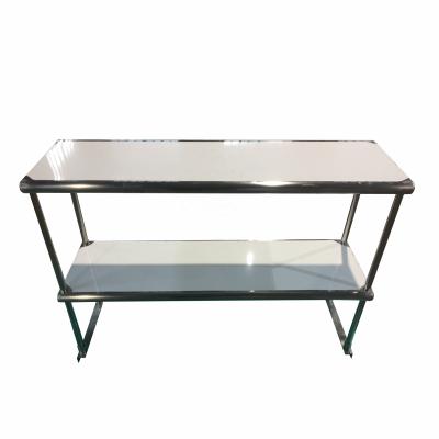 China Restaurant Hotel Cafe Hotel Club OEM ODM 2 Tier Heavy Duty Stainless Steel Shelves Stainless Steel Top Work Table Double Overshelf For Restaurant Hotel Bar Kitchen for sale