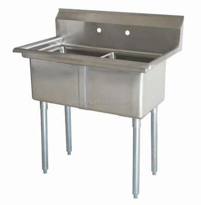 China Without Faucet NSF Approval Two Compartments Stainless Steel Commercial Kitchen Sink for sale