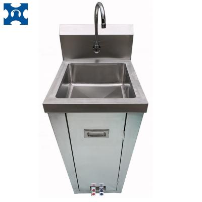 China With Foot Operated Food Factory Sink Wash Faucet NSF Approval Stainless Steel Hand Sink OEM ODM Brushed With Hot Cold Valve for sale