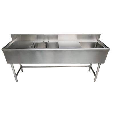 China Without Faucet Stainless Steel Bar Sink For Commercial Kitchen/Heavy Duty S/S Bar Sink/Stainless Steel Bar Sink With Drainer for sale