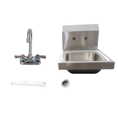 China With Faucet Stainless Steel Hand Sink Wall Mount Commercial Sink NSF Certified Strainer and Faucet Included Perfect for Shops Restaurants for sale