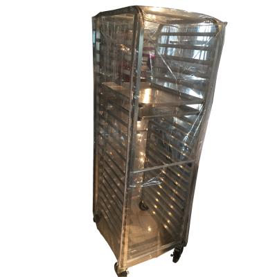 China Dishwasher Safe Xiangying Foodservice Heavy Duty Plastic Satin Clear Bakery 3-Zipper 20 Tier Pan Racks Covers for sale