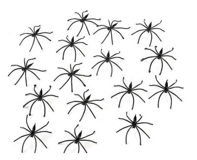 China Horror Black Plastic Spider Haunted Home Cobweb Bar Party Decoration Supplies Tricky Simulation Toy Halloween Decoration for sale