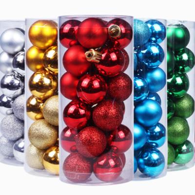 China 24pcs 3cm Silver Rose Gold Champagne Red Metallic Christmas Balls Decor Christmas Tree Balls Decor for Xmas New Year Home G 3cm for sale