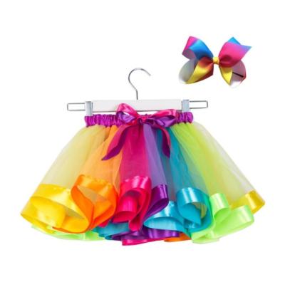 China 2021New Active Tutu Skirt Baby Clothes 11M-2Yrs Mini Pettiskirt Girls Party Dance Colorful Rainbow Tulle Skirts Kids Clothing for sale