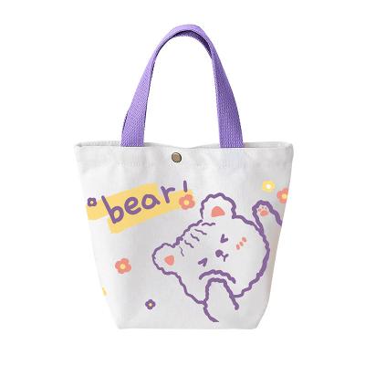 China Reusable Eco-friendly Cheap Customized Logo tote shopping small portable tote canvas bag for sale