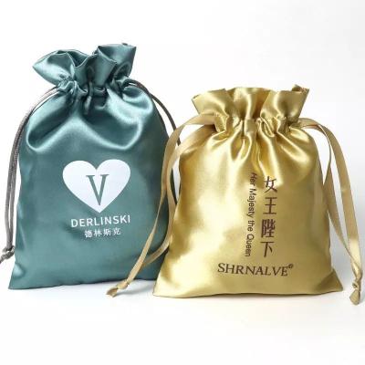 China Soft and reusable OEM Wholesale Luxury Silk Satin Drawstring Dust Bag For Handbags Covers for sale