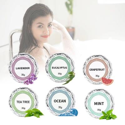 China Scented Aromatherapy OEM Customized Natural Organic Dry Handmade Relaxing Aromatherapy Essential Oil Lavender Tablet Shower Steamers for sale