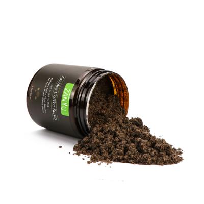 China Exfoliator Wholesale 250ml Arabica Coffee Exfoliating Private Label Dead Sea Salt Body Scrub for sale