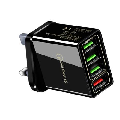 China Cell Phone QMB EU USA 4 USB Port Chargers Charging QC 3.0 Travel USB Wall Charger for sale