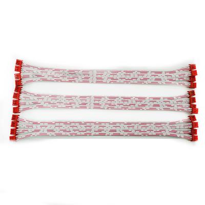 China Customize Red-White AWM 2468 26AWG 2-12 pin Double Head Flat Cable 300V PH Ribbon Cable Assembly for sale