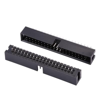 China 40Pin 2*20 PCB Connector Box Header Single Dual Row Right Straight 90 180 Angle 2.54mm Pitch SMD SMT IDC Box Header Connectors for sale