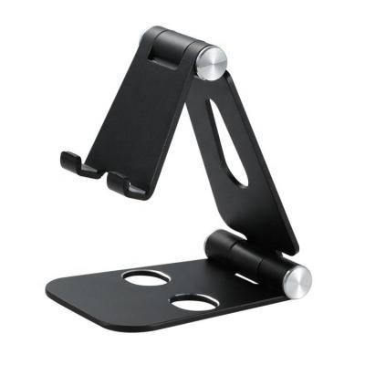 China Mini Fold-able Desktop Cell Phone Holder Wholesale Smart Mobile Phone Stand Small Portable Adjustable Metal Desktop Holder for sale