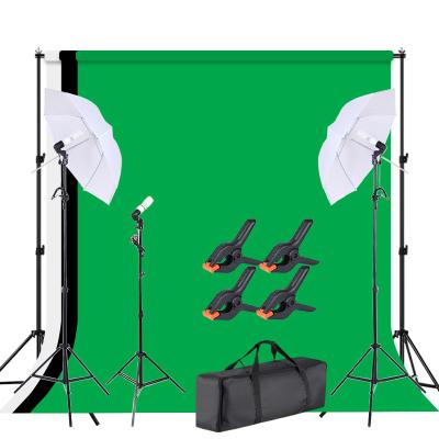 China Soft Convenience Photography Box Umbrella Lighting Kit with Black/White/Green Backdrop, Background Stand Tripod, LED Bulb for Photo Studio for sale