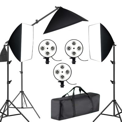 China Easy Carry Professional Photography Lighting Softbox Kit, with Four-lamp E27 Joint Socket, Boom Arm Accessories and Top Light for Photo Studio for sale