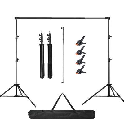 China 2.8*3m Portable Flexible Telescopic Adjustment Photography Background Bracket Photo Studio Background Stand System with Spring Clip, Carry Bag for sale