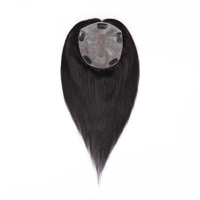 China 100% Handtied Hair 9A Topper Silk Base Clip In Straight Hair Wig Topper Wig for sale