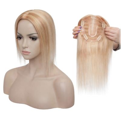 China Handtied 15x16cm Medium Silk Base Hairpiece Top Closure Women's Wigs Hair Piece Topper Hairpiece For Women for sale