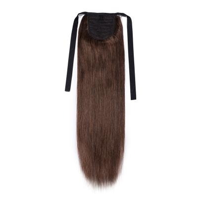 China High Quality Silky Straight Brown Middle Wave Hair Ponytail Drawstring for sale